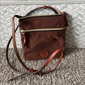 Dooney & Bourke canvas Chocolate Brown Crossbody Bag like new!